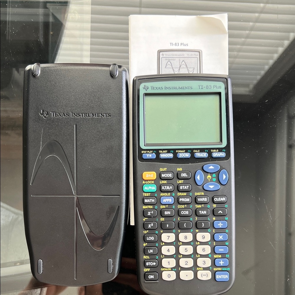 Texas Instruments Graphing Calculator with Black Cover and Multicolored Keypad